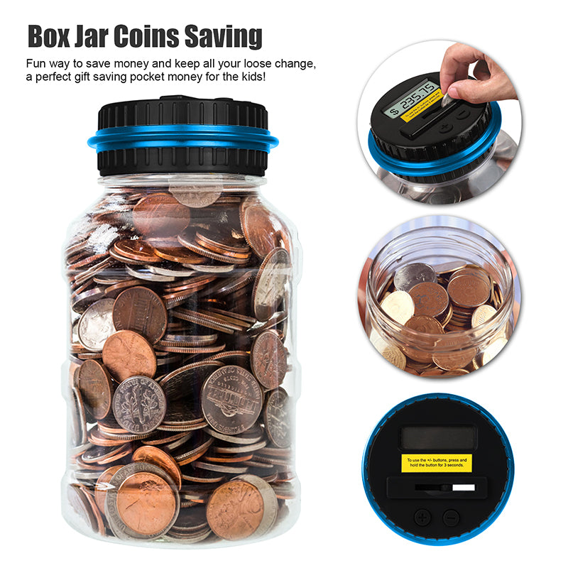 Digital Coin Counting Savings Jar – LCD Display, 1.8L Capacity