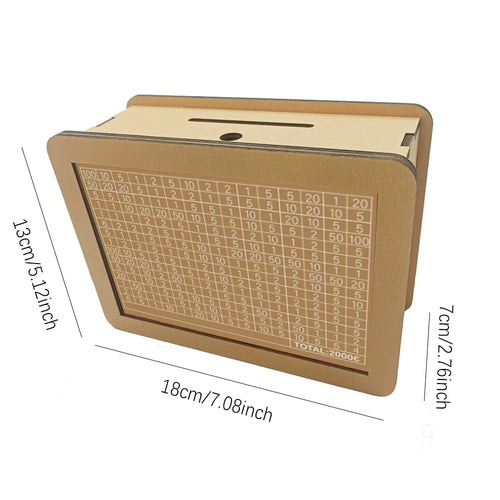 Wooden Cash Bank Savings Box
