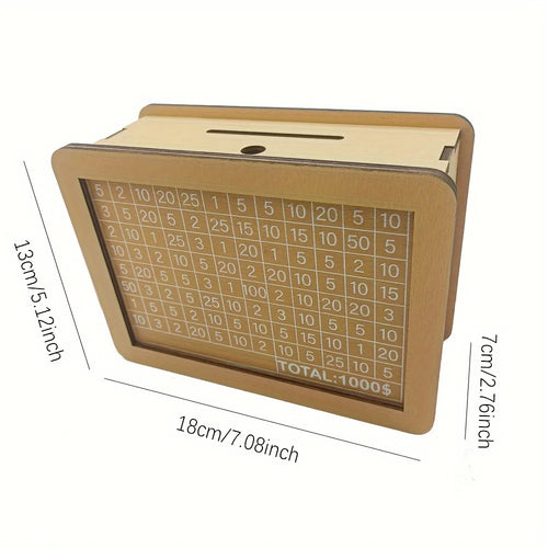 Wooden Cash Bank Savings Box