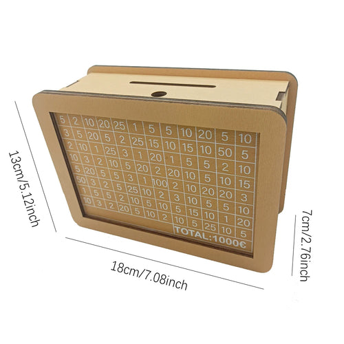 Wooden Cash Bank Savings Box
