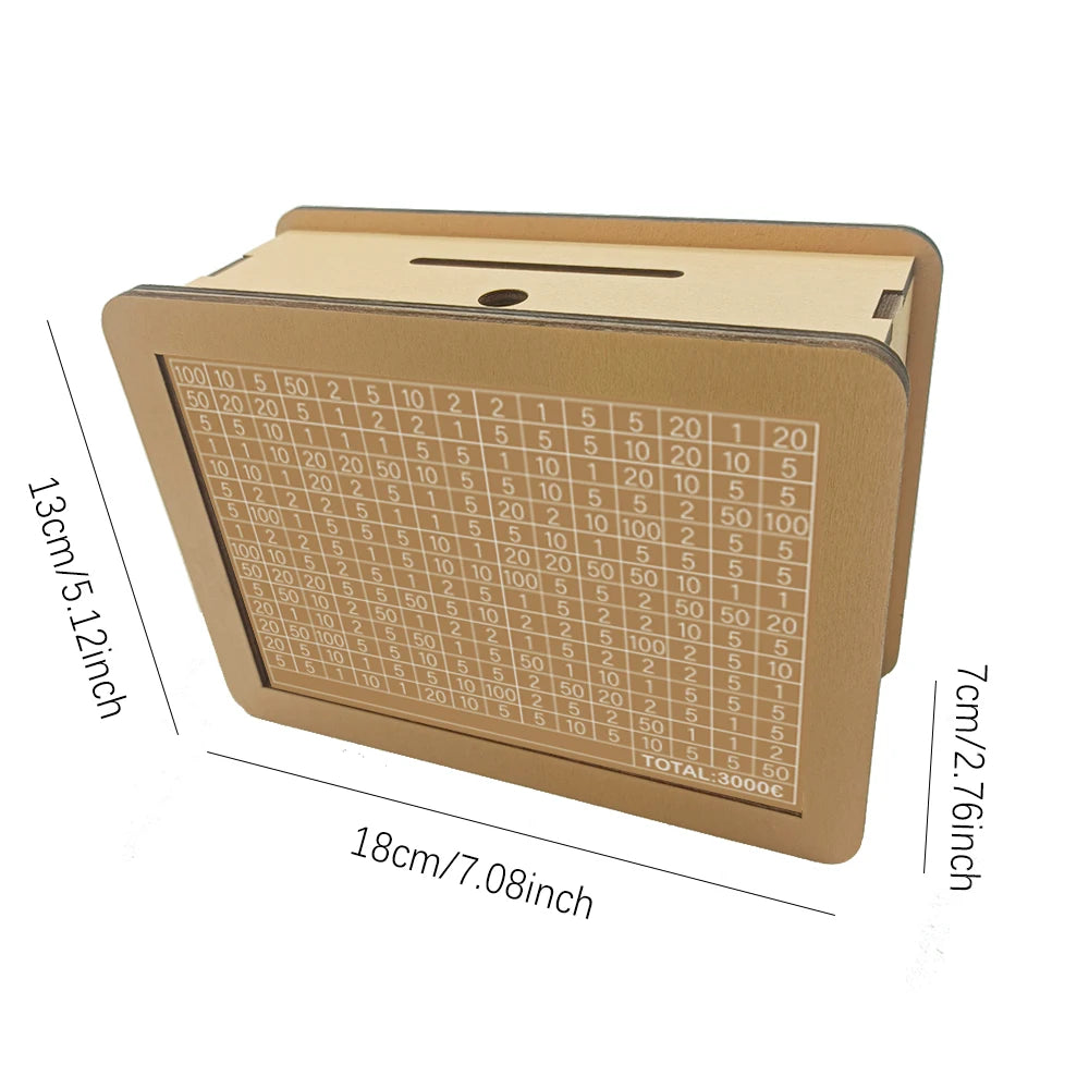 Wooden Cash Bank Savings Box