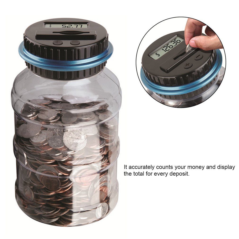 Digital Coin Counting Savings Jar – LCD Display, 1.8L Capacity