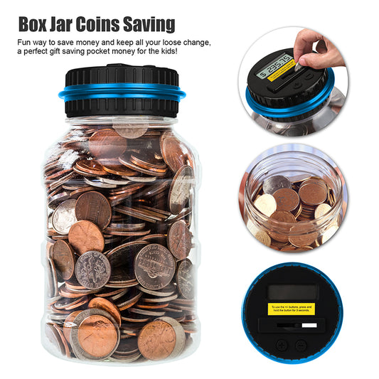 Digital Coin Counting Savings Jar – LCD Display, 1.8L Capacity