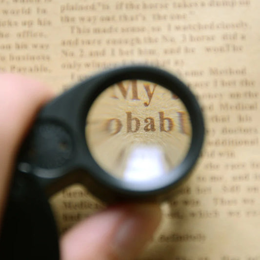 40X Pocket Folding Magnifier – Jewelers Loupe with LED Light