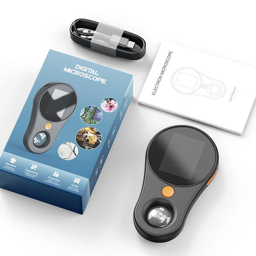 2.0" 500X Handheld Digital Microscope – IPS Screen, 1080P, Built-in Storage, 8 LED Lights