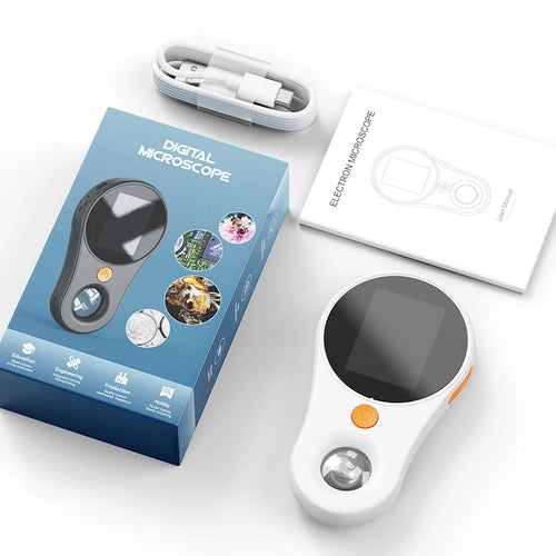 2.0" 500X Handheld Digital Microscope – IPS Screen, 1080P, Built-in Storage, 8 LED Lights