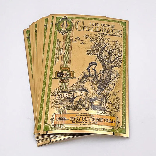 UTAH Goldback 1 Note Aurum (20 Pack) - 24k Gold Bills Random Year