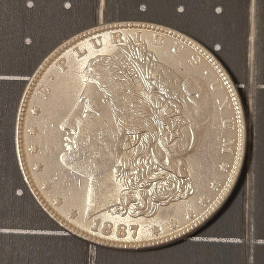 1887 Morgan Silver Dollar AU Condition – 90% Silver